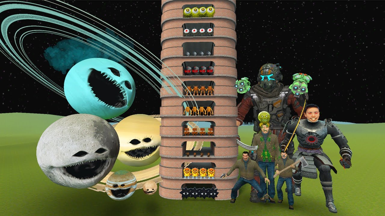 TALLGRASS LITTLE TO BIG ALL MOON WAKE UP VS ADAN MECHA KILLER LIN GANG PHASES 1 - 10 in Gmod !!