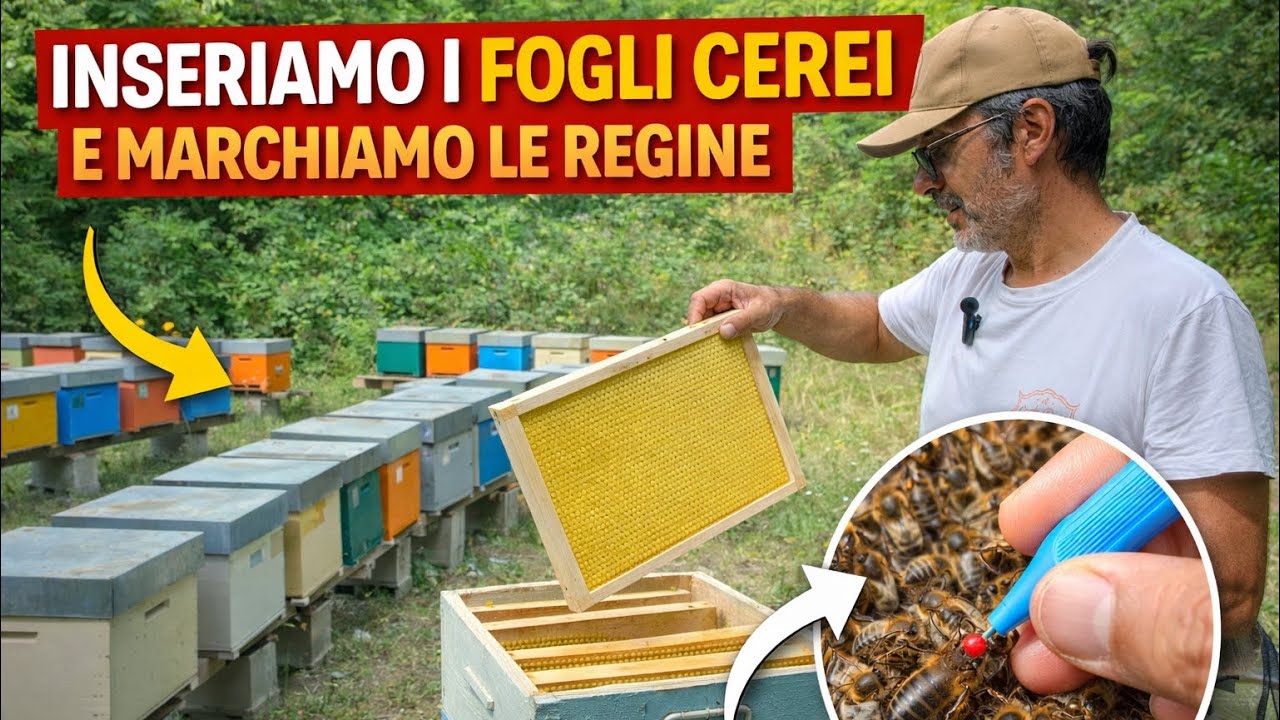 INSERIAMO I FOGLI CEREI E MARCHIAMO LE REGINE | APICOLTURA 2026