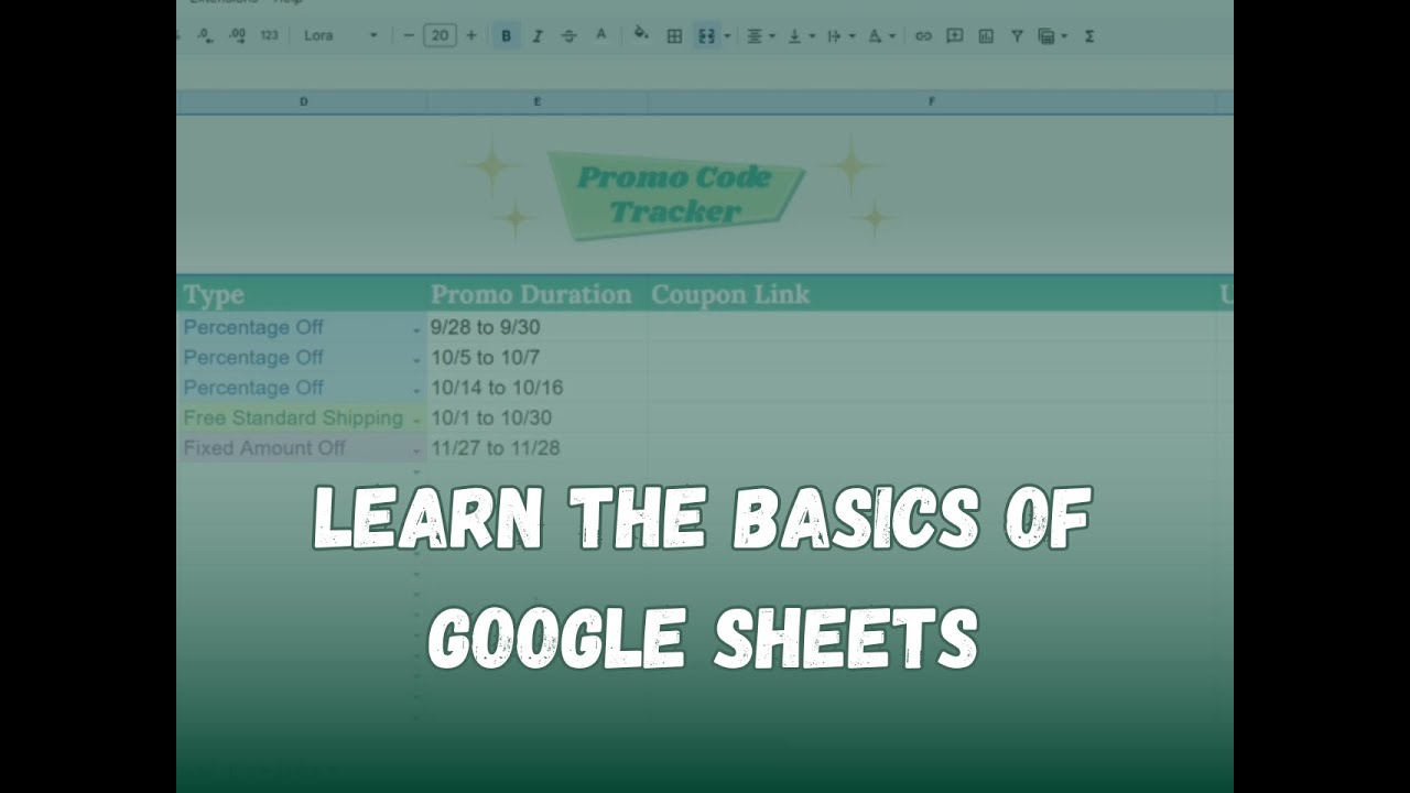How to Use Google Sheets - The Basics