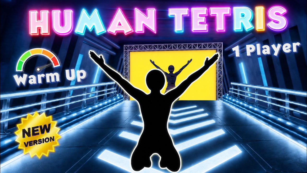 Human Tetris 1 Player | Immersive Interactive Warm-Up | Interactive Workout - Virtual Reality #new