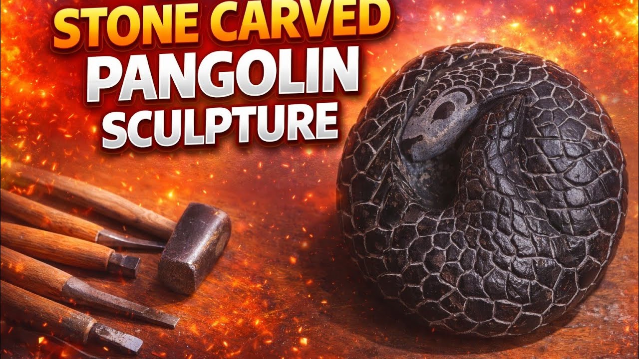 Carving a Pangolin on Rock  | Saving Wildlife Through Art
