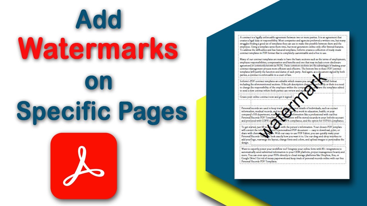 How to Add Watermarks on Specific Pages in PDF with Adobe Acrobat Pro DC