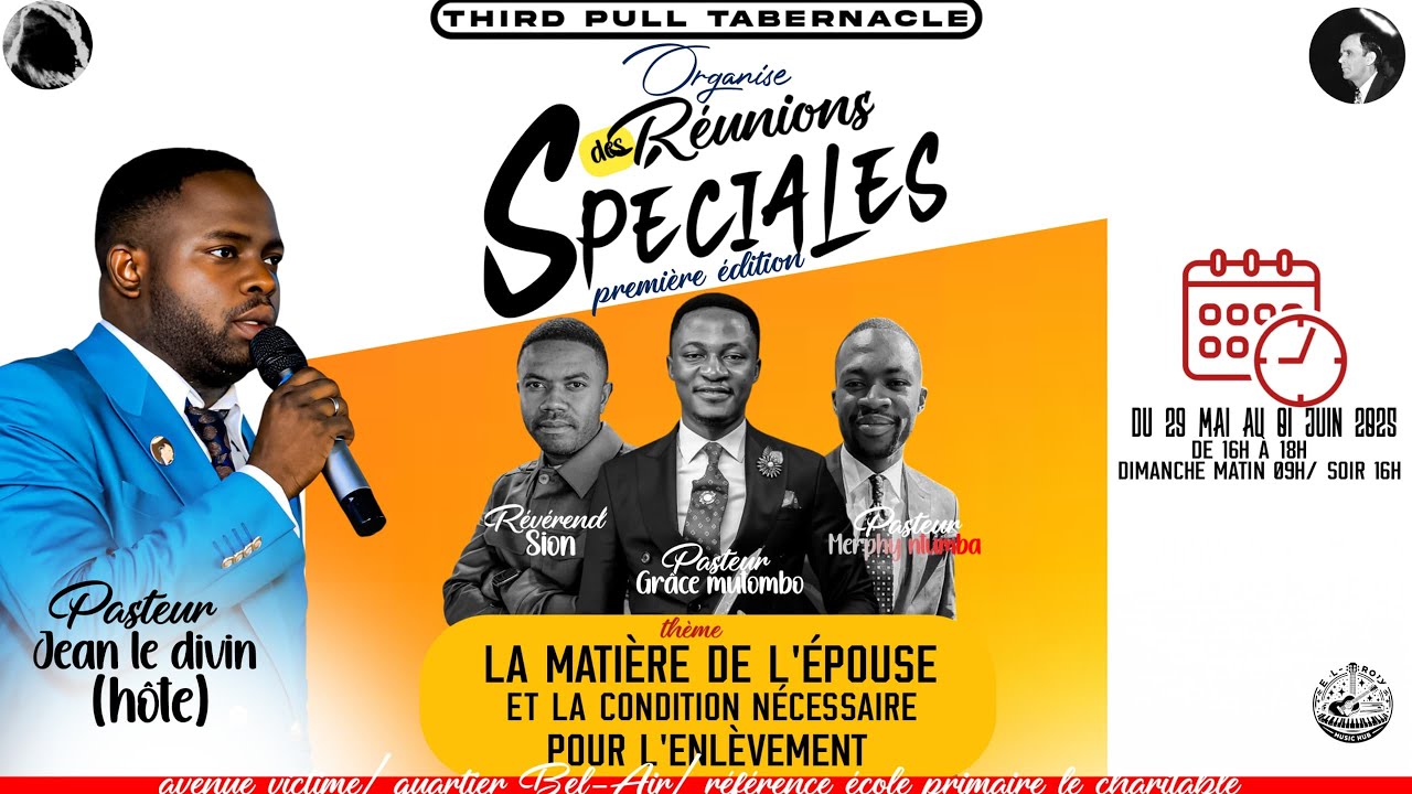 Pasteur GRÂCE MUTOMBO MYSTÈRE DU RAVITAILLEMENT  DOMINICAL DU 01.06.2025
