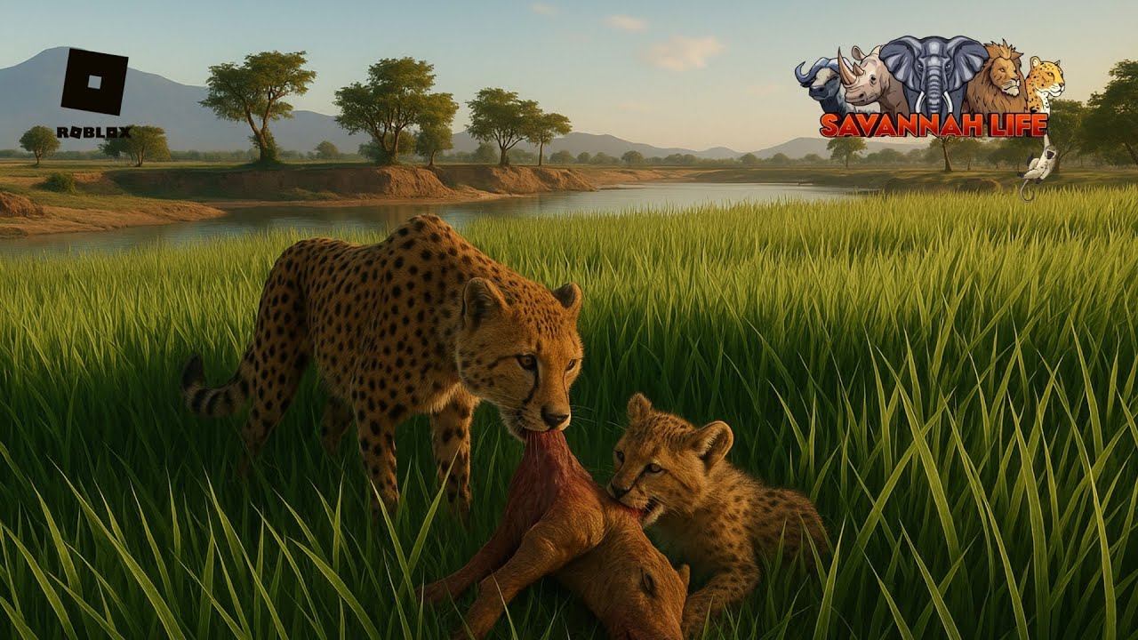 CAÇAMOS UMA LEOA! Vida de um Leopardo filhote - Savannah Life (Roblox) - EP02