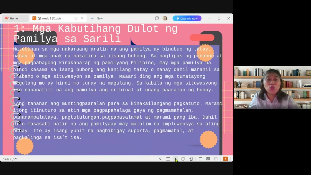 ESP 8 Q2W3 Pagbibigay Halaga sa Kabutihan Dulot ng Pamilya   2025 09 21 13 25 PST   Recording 2