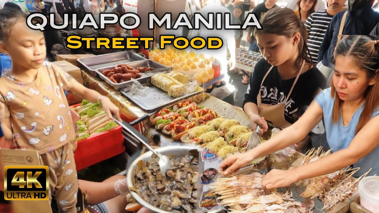 Amazing! Most Popular Philippine Street Food | Quiapo Manila [4K] 🇵🇭