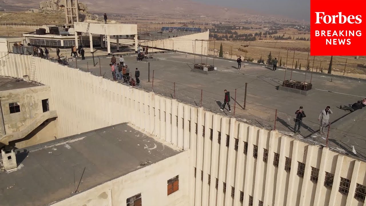 DRONE VIDEO: Prisoners Leaving Syria’s Sednaya Prison Are Greeted By Family After Assad Falls