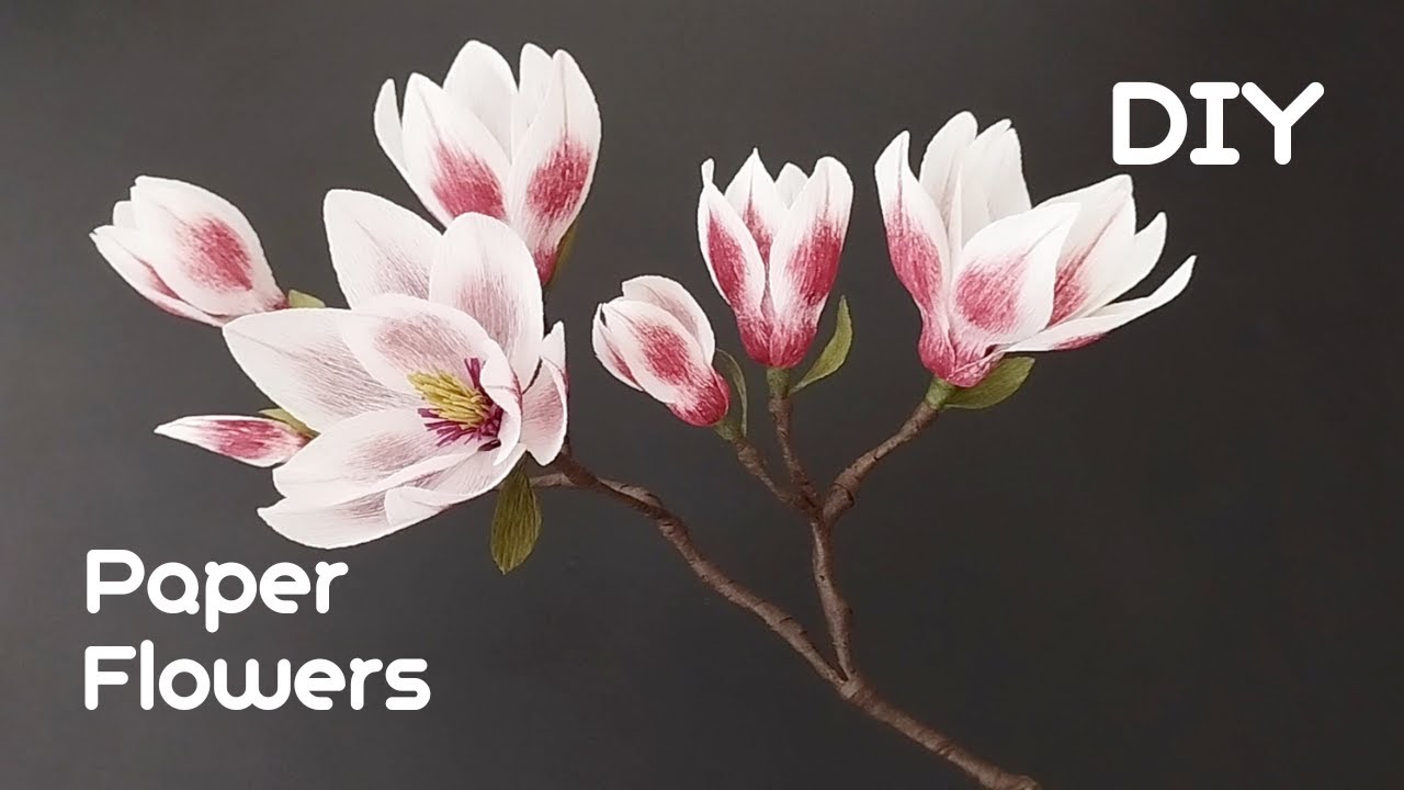 How to Make Magnolia Paper Flowers2023-04-16#DIYPaperflowercraft#Paperflowertutorial #homedecoration