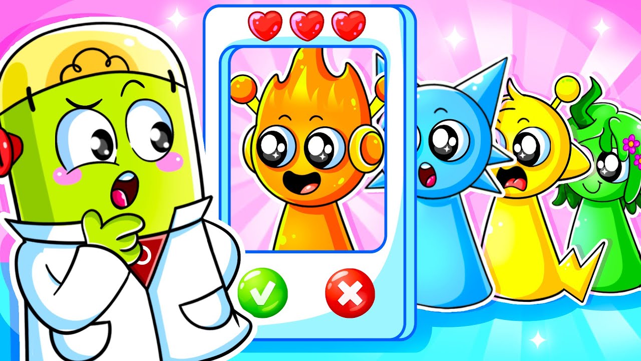 Matt Play Giant Dating Game With Element Sprunki 😆 Funny Cartoon for Kids by Matt, Not Again!