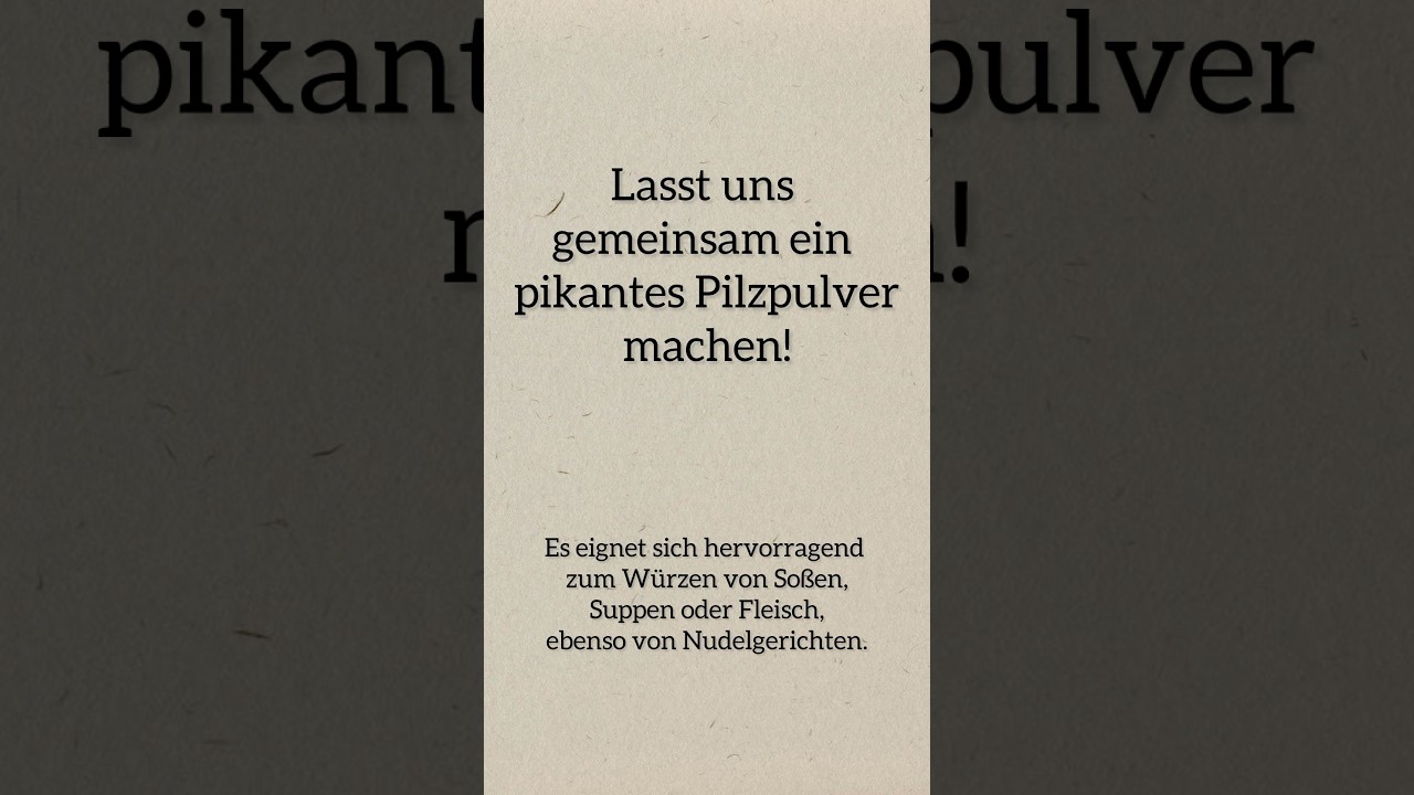 Rezept | Pikantes Pilzpulver
