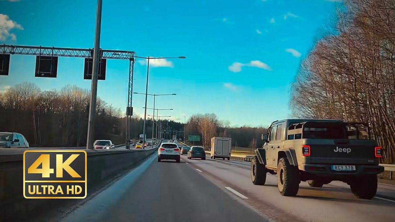 4k Driving in Sweden highway | Driving from Stockholm to Söder | 4k Ultra HD