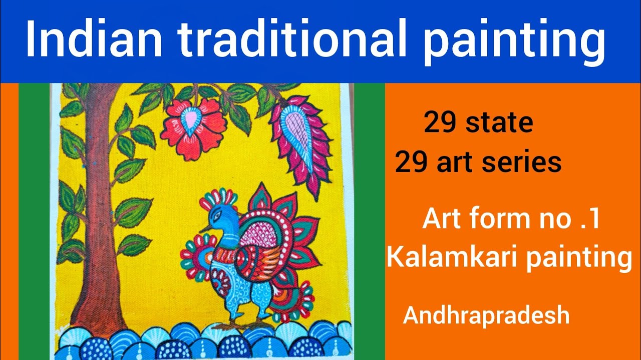 Kalamkari painting for beginners |Traditional Painting of Andhra Pradesh | Indian folk Art Series 🎨