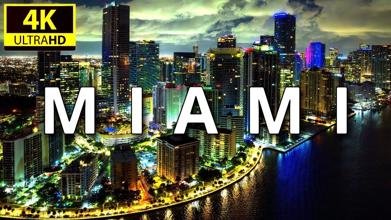 Miami, Florida, USA by Drone - 4K Video Ultra HD [HDR]