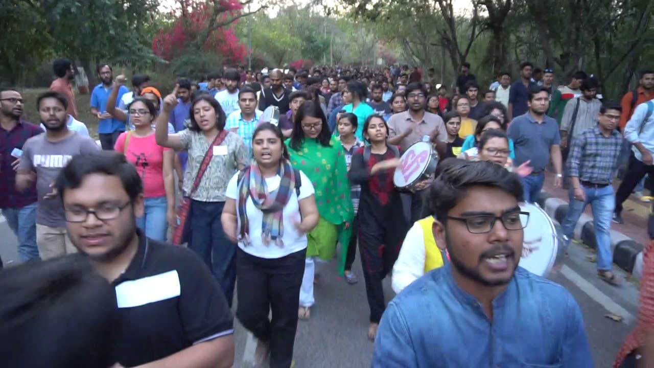 Thousands of JNU Students' Meet The VC March