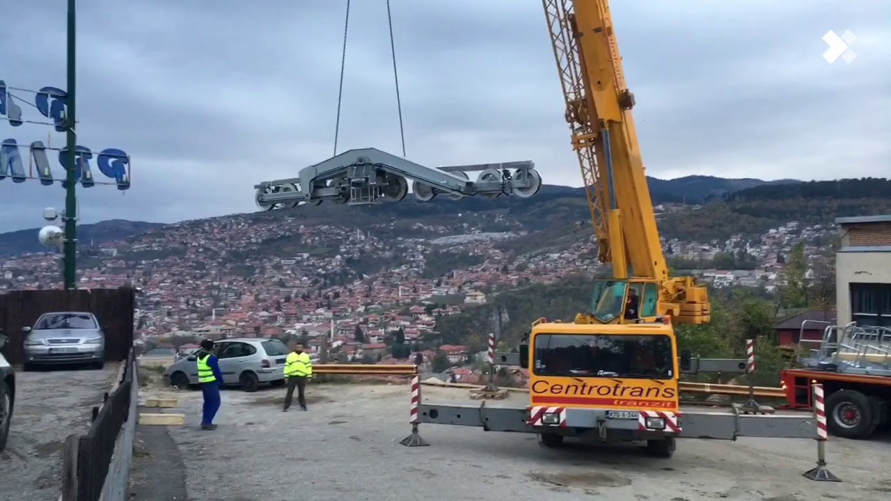 Sarajevska žičara - postavljanje prvog stuba 03.11.2017.