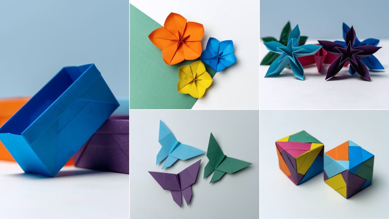 Top 5 Paper craft | Paper box | Paper Flower | 3D Paper Cube | DIY | The Crafty Tube
