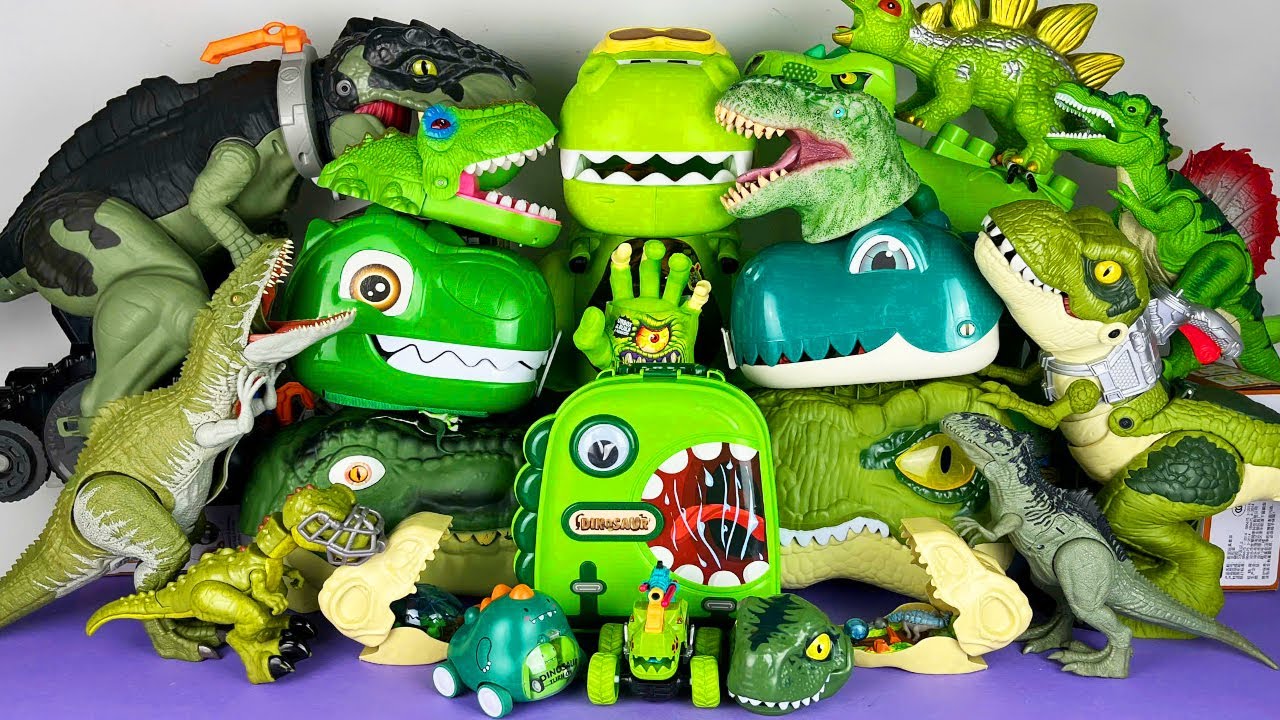 Jurassic World Unboxing Review Asmr Colorful Dinosaur T-rex Head Giganotosaurus Spino Stego Brachio