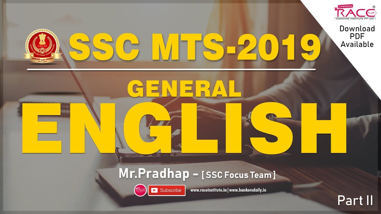 SSC MTS 2019 - General English - Questions | Mr.Pradap - SSC Focus Team | SET 3