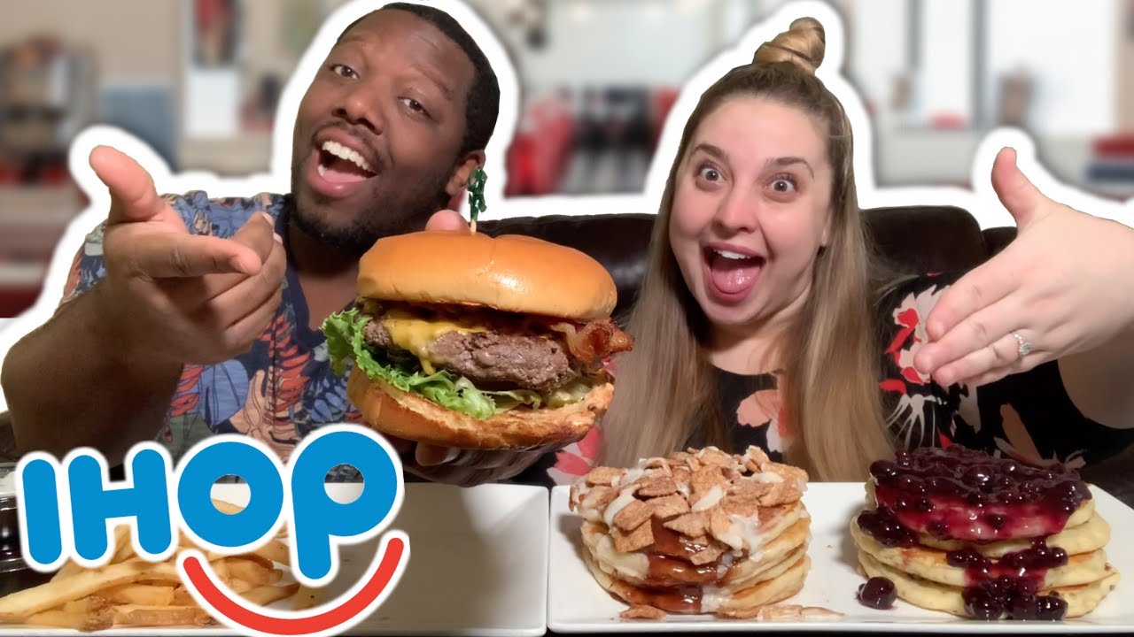 IHOP Mukbang [Pancakes + Bacon Cheeseburger}