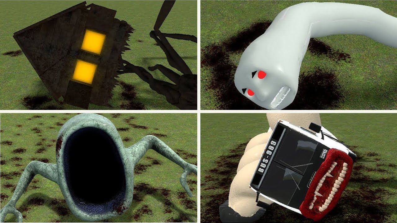 HOUSE HEAD,SEA EATER,BUS EATER BUILDER,CURSED THOMAS VS  TREVOR HENDERSON EVERY DEATH POSITION GMOD!