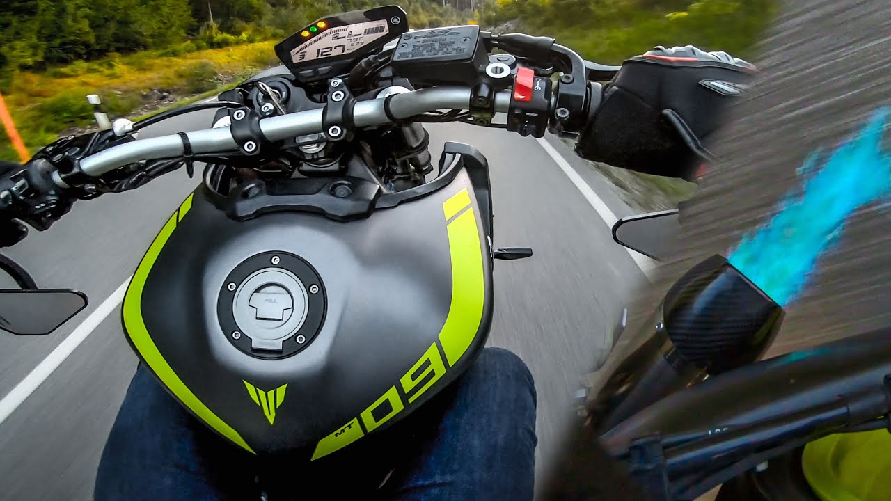 Yamaha MT09 Straight Pipe / speedrun / Wheelies / loud exhaust / 2K