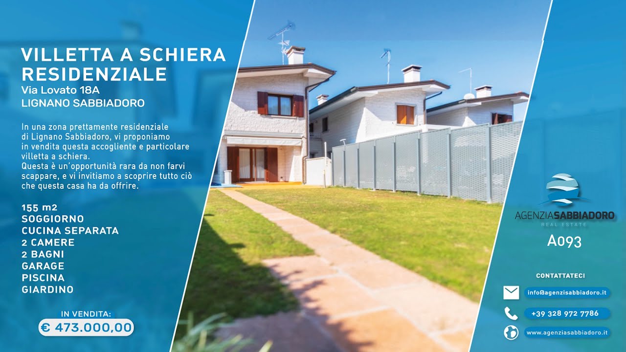 In Vendita a Lignano Sabbiadoro Villetta a Schiera Residenziale con Piscina Privata e Giardino