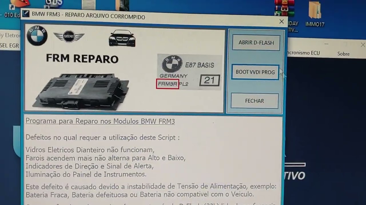 Calculadora UPA MASTER  reparo Modulo FRM BMW 22 999100279