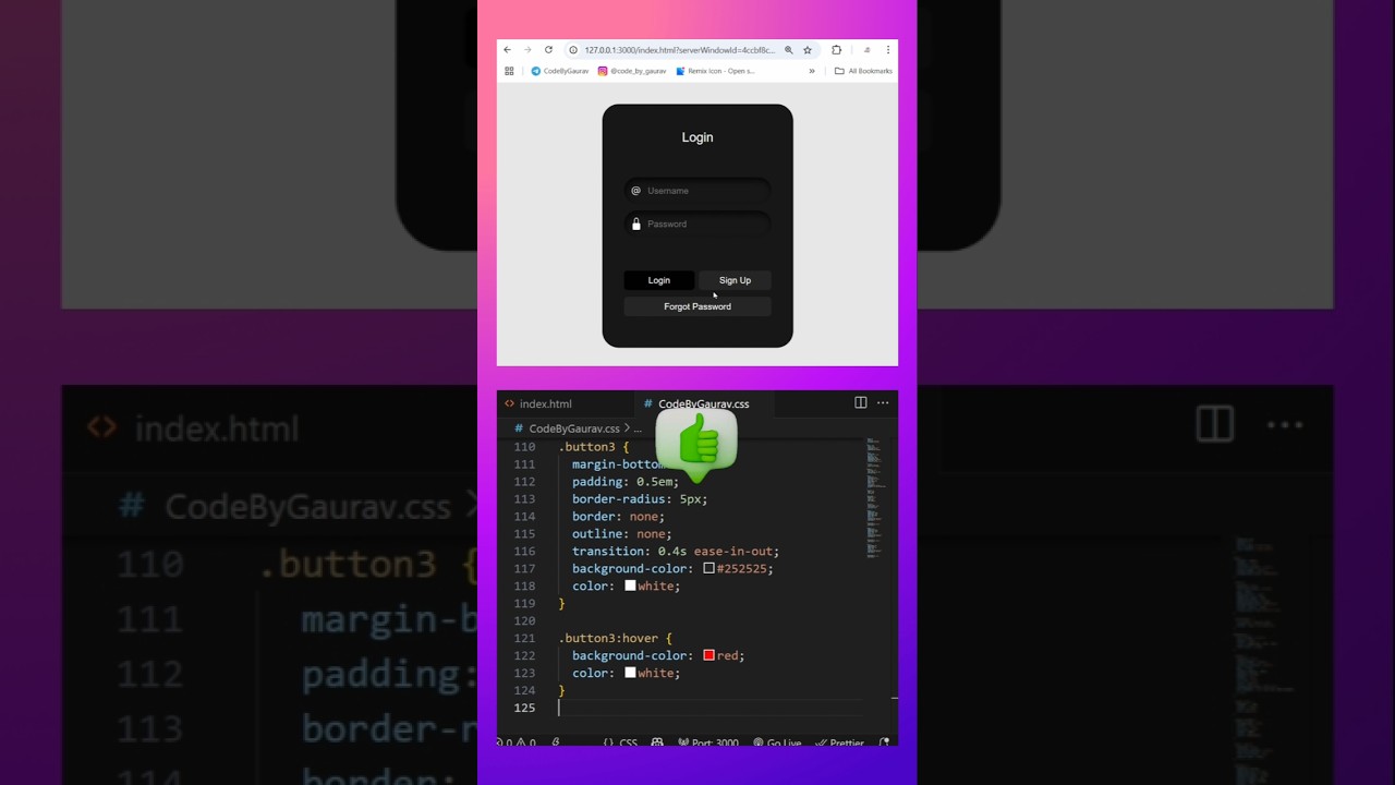✨ Beautiful Login Page using HTML & CSS Only #webdevelopment #htmlcss