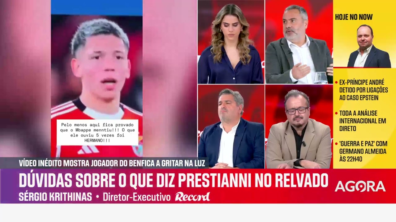 Novas imagens de Prestianni: «O que se discute é o que aconteceu dez minutos antes»