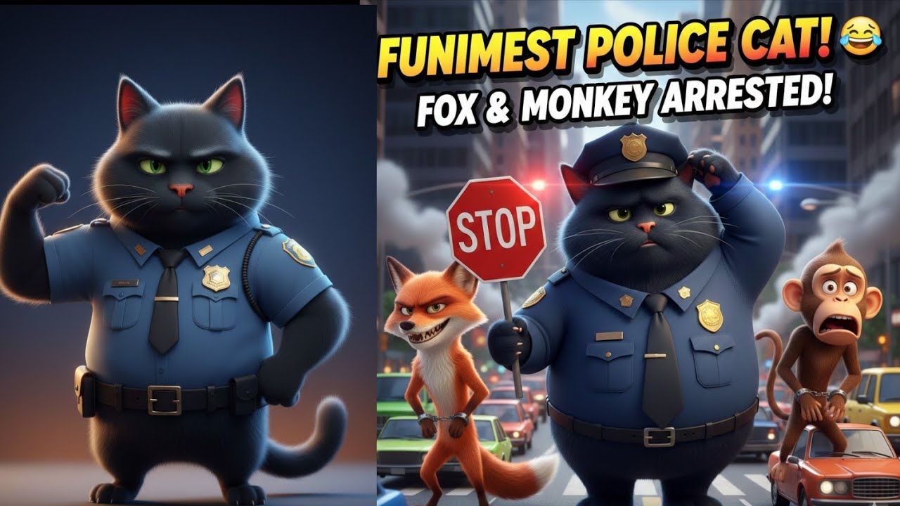 Funny police 🐱 cat @NAWA4358