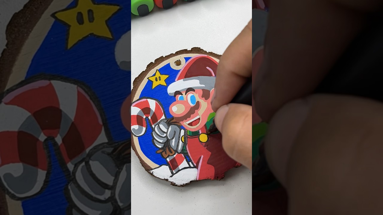 🎄 Drawing Mario but on a Christmas Ornament 🎄#christmas