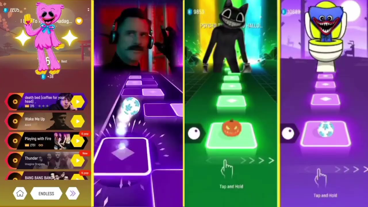 Tiles Hop EDM Rush Coffin Dance - Huggy Wuggy 🆚 Speaker Man 🆚 Cartoon Cat 🆚 Kissy Missy Toilet 