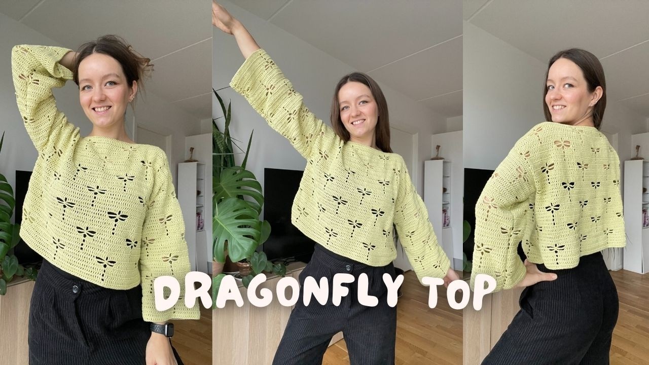🪲 DRAGONFLY CROCHET SWEATER | beginner-friendly crochet top tutorial