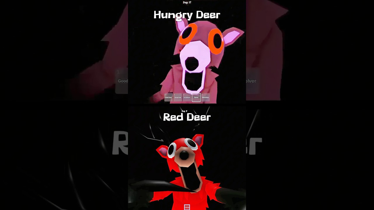 Hungry Deer vs Red Deer JUMPSCARE - 99 Nights in the Forest #roblox #99nightintheforest #shorts