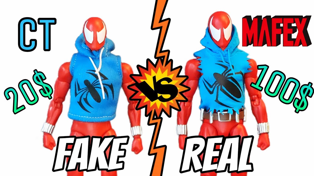 CT Toys Scarlet Spider No. 186 Mafex Bootleg Review (Original vs Bootleg)