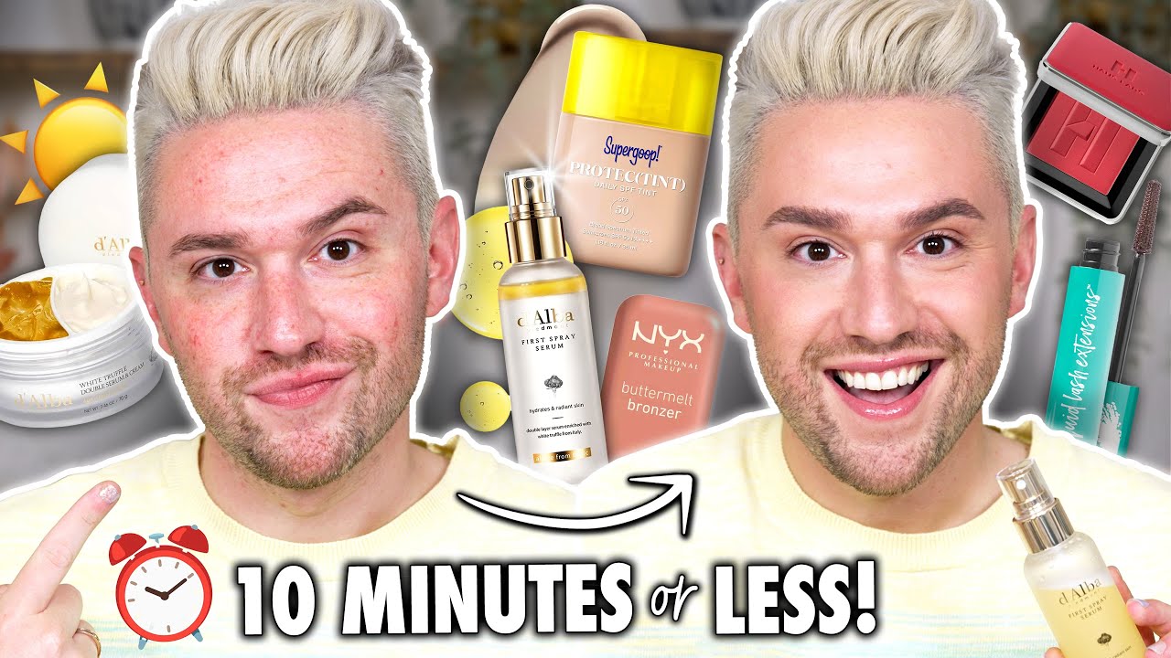 ПРОСТОЙ макияж, бережно относящийся к коже, с SPF 50 (за 10 минут или меньше!)