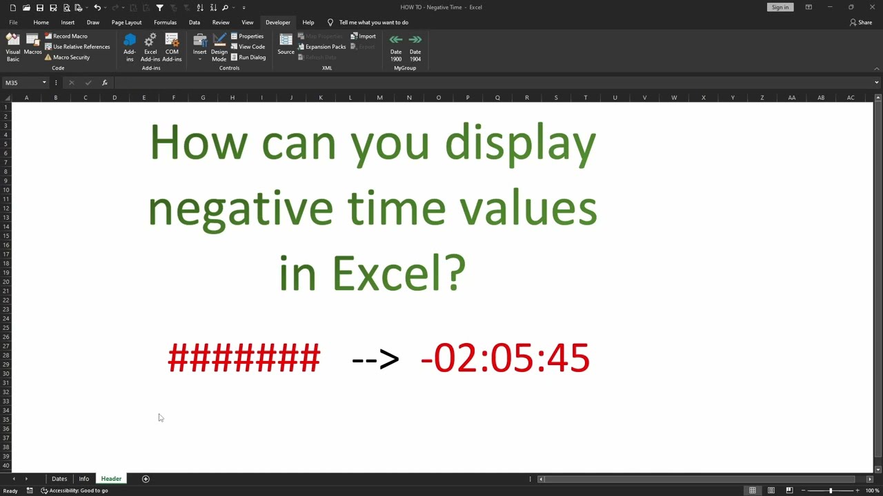 HOW TO in EXCEL #001 - Negative Time Values