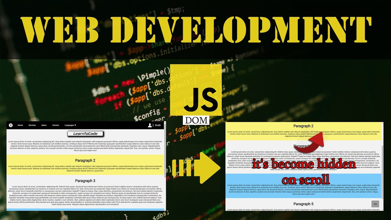 Javascript: How To Hide Navbar On Scroll - Darija