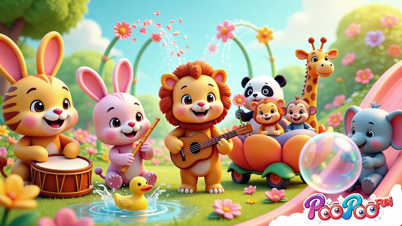 A Ram Sam Sam Song 🎶 | Baby Animals Flowers Land Fun 😄 | Kids Fun