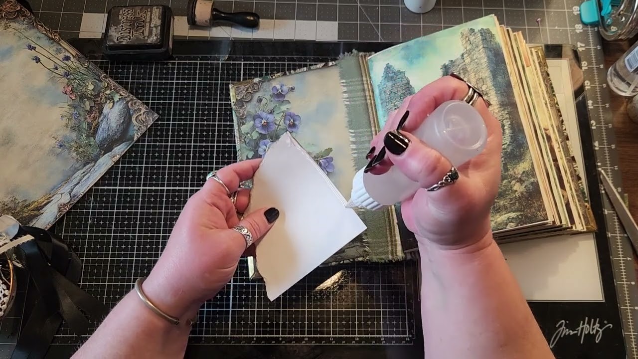 Making an Outlander Fan Journal, Part 5! Adding pockets to the covers and a ribbon closure. 