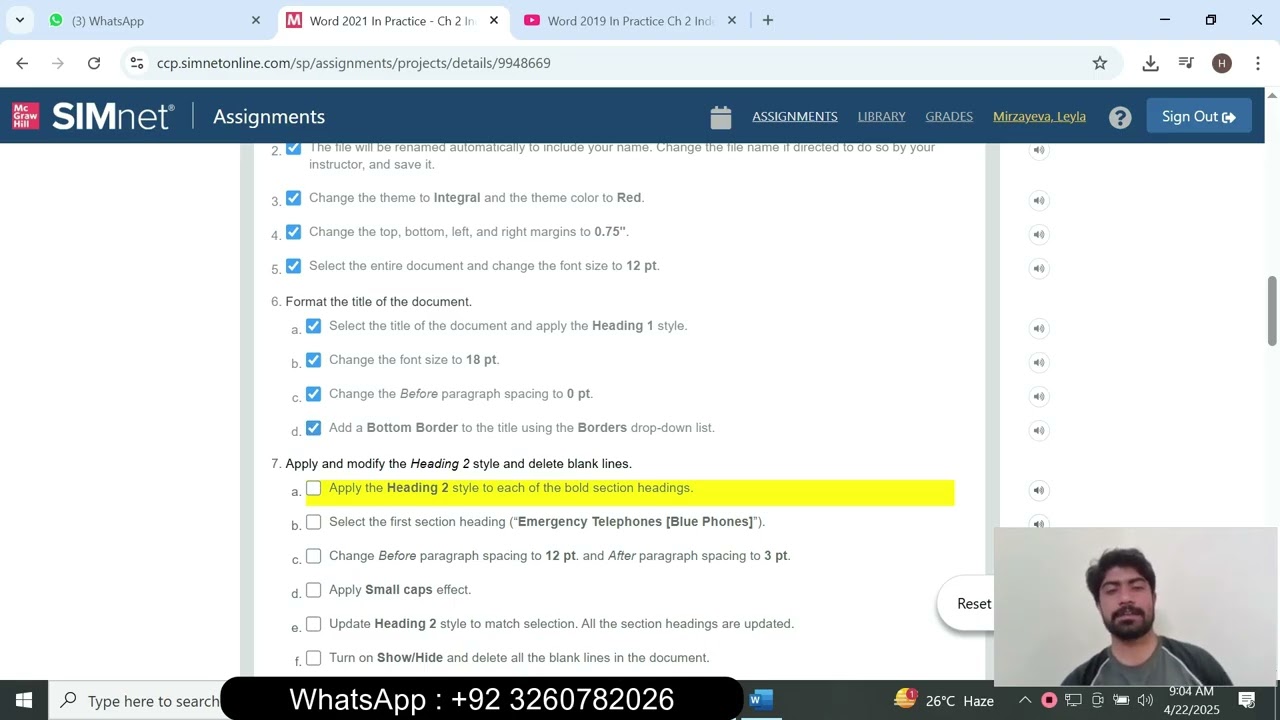 Word 2021 In Practice - Ch 2 Independent Project 2-4 | Word 2021 In Practice Ch2 Independent Project
