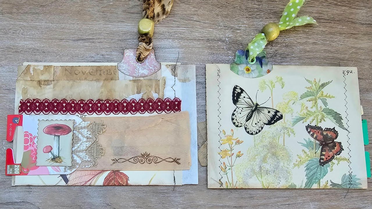 Taschen aus Buchseiten mit Brott&uuml;ten und Teebeutel - Mass Making- Idee f&uuml;r Junkjournal 