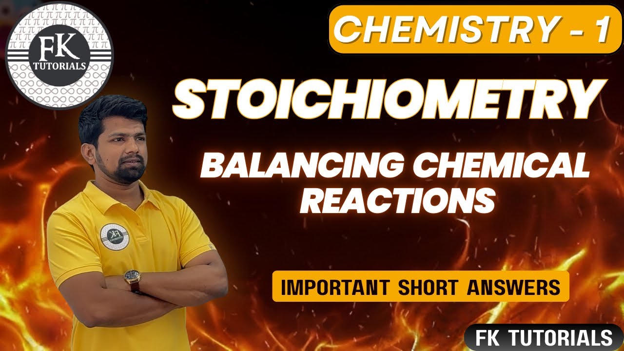 Stoichiometry | Balancing Redox Reactions | Chemistry First | Important Short Answer | Fk Tutorials