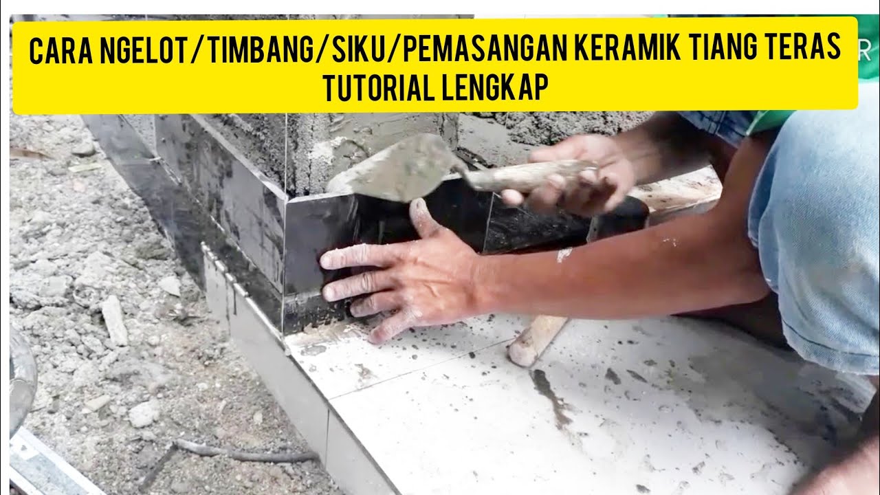 Cara memasang keramik tiang teras rumah minimalis#syahrillase