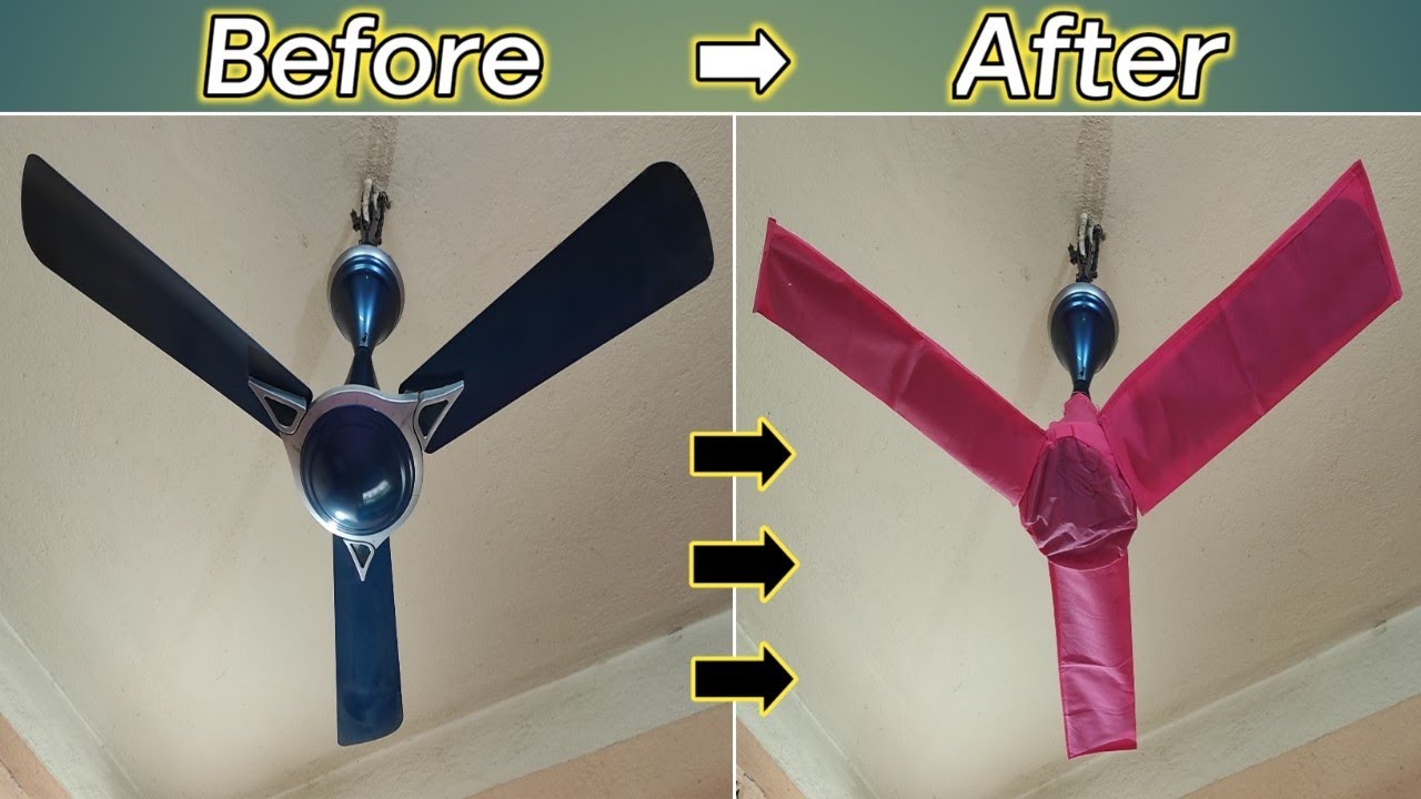 শপিং ব্যাগ দিয়ে পাখার কভার তৈরি||DIY Ceiling Fan Cover Making At Home||How To Cover Your Fan