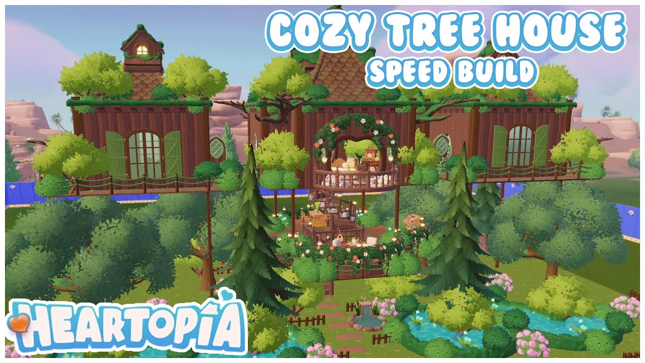 I Built A Cozy Forestbell Spell Tree House In Heartopia 🌳 | Speed Build