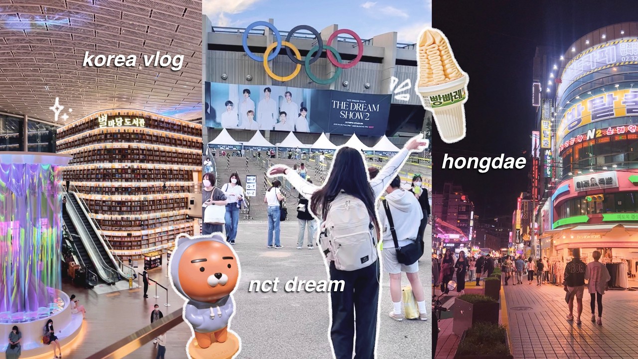 korea vlog ♡₊˚‧ nct dream concert, hongdae shopping, starfield library | ft. totwoo