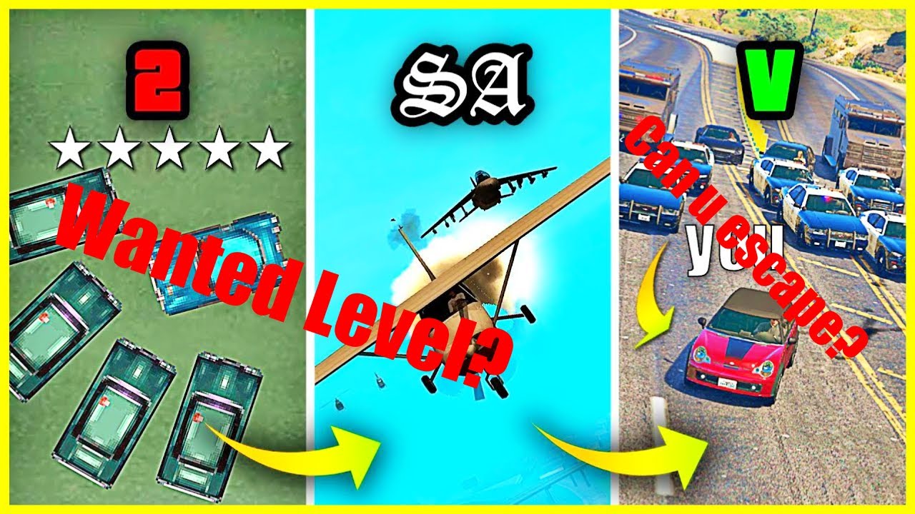 Evolution of HIGH STARS WANTED LEVEL in GTA GAMES 2000 - 2022