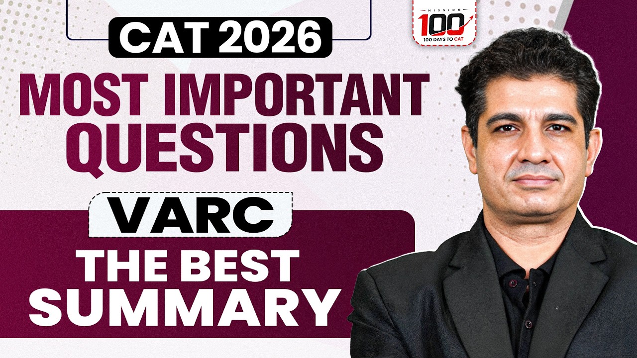 CAT 2026 VARC Exam | The Best Summary | PREP-O-THON 2.0 #Mission100 | MBA CAT Exam Preparation