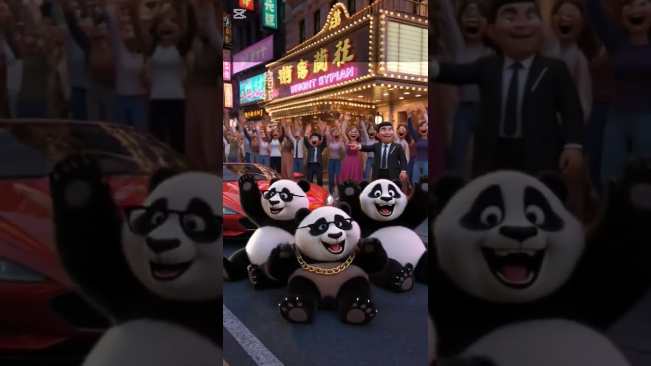 Dancing Pandas Take Over the Street! 🐼🕺🔥#panda#dancing panda #funny panda